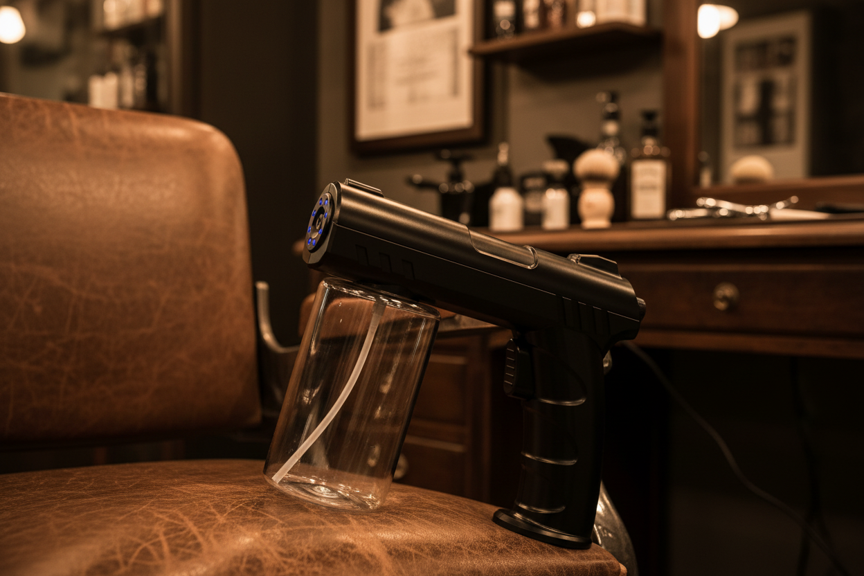 AquaSpray Pro — Pulverizador Eléctrico Recargable para Barbería